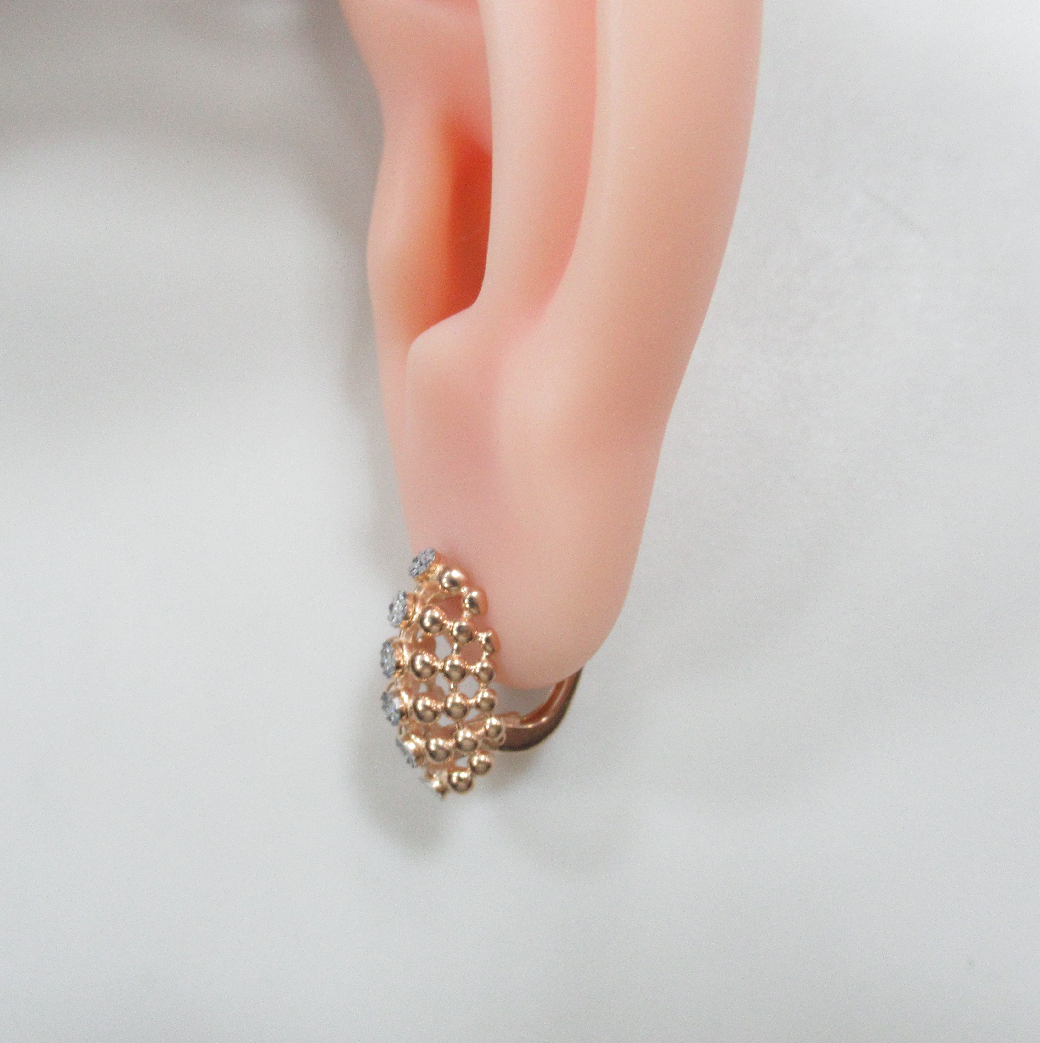 Серебряные серьги с бриллиантами